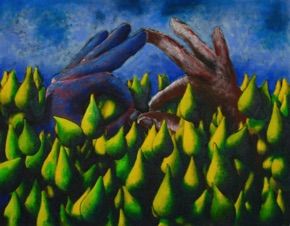 Rabbits talking
quietly in a field
Oil 60 x 76.5 Rabbits talking
quietly in a field
Oil 60 x 76.5