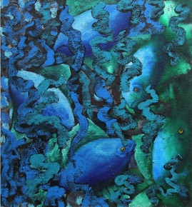 Fish in Heavy
 Water
Acrylic 70 x 60