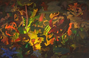 Gathering around a
 heated pond
Acrylic 140 x 213